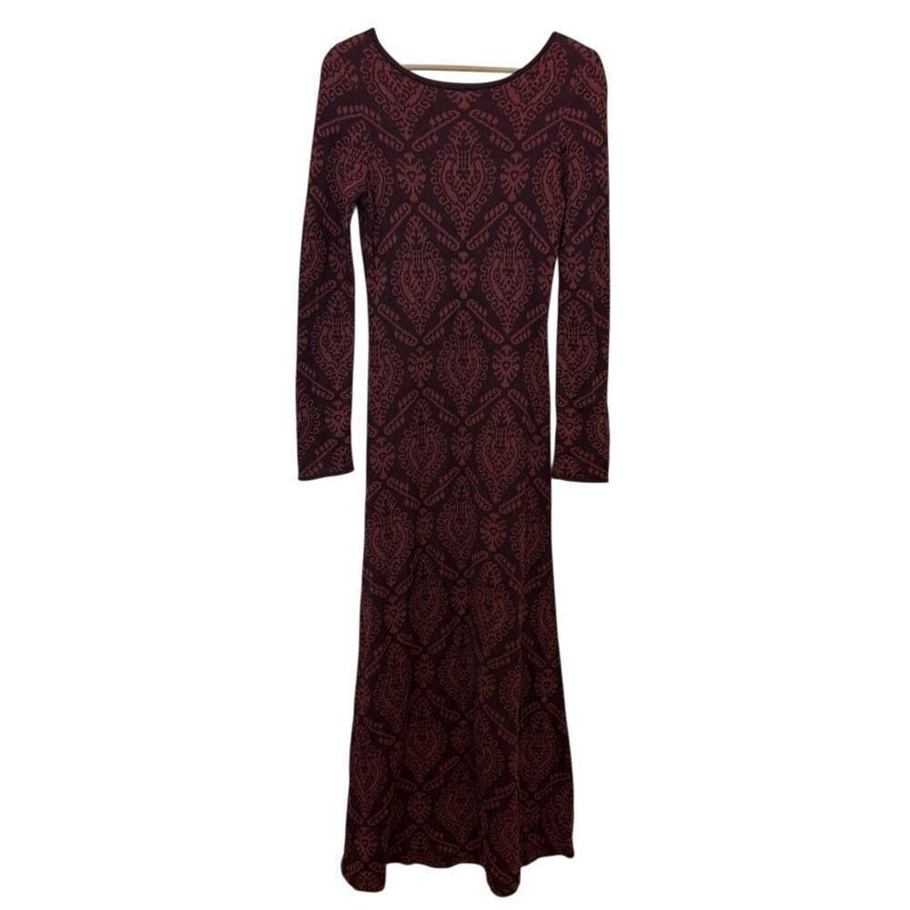 Peruvian Connection Pima Cotton Aztec Print Maxi Sweater Dress Size S